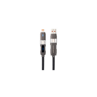 Nanocable 10.01.2501 cable USB 1 m USB A/USB C USB C/Lightning Negro