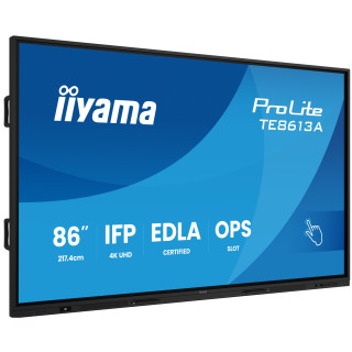 iiyama TE8613A-B1AG pantalla de señalización Panel plano interactivo 2,17 m (85.6") Wifi 500 cd / m² 4K Ultra HD Negro