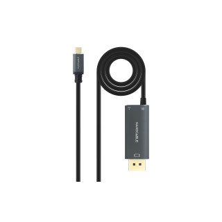 Nanocable 10.15.5012 adaptador de cable de vídeo 1,8 m USB Tipo C DisplayPort + USB Type-C Negro