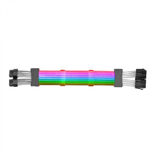 Mars Gaming MCA-16 Cable Extensor ARGB 8+8pin PCIe para Tarjeta Gráfica LEDs Ultrabrillantes Compatibilidad Total AWG18