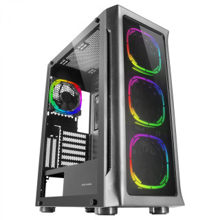 Mars Gaming MC-NEO Negro Torre Gaming XXL E-ATX Ventana Lateral y Frontal Cristal Templado 4x Ventiladores ARGB 120mm +