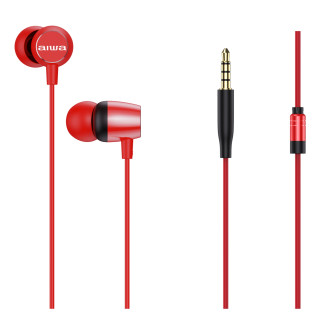 Aiwa ESTM-20RD auricular y casco Auriculares Alámbrico Dentro de oído Llamadas/Música/Deporte/Uso diario Rojo