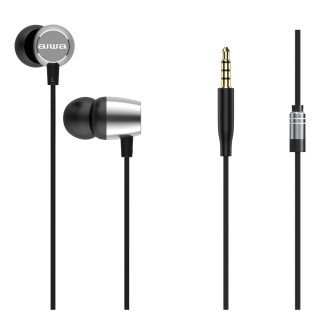Aiwa ESTM-20SL auricular y casco Auriculares Alámbrico Dentro de oído Llamadas/Música/Deporte/Uso diario Plata