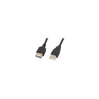 CABLE ALARGADOR USB LANBERG USB-A MACHO A USB-A HEMBRA 1.8M NEGRO CA-USBE-10CC-0018-BK