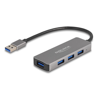 DeLOCK Concentrador USB 5 Gbps de 4 puertos con conector USB Tipo-A - Puertos USB Tipo-A en el lateral