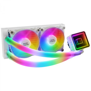 Mars Gaming ML-ULTRA240 Blanco Refrigeración Líquida CPU TDP 500W Espejo Infinito 2 Ventiladores Silenciosos FDB ARGB...