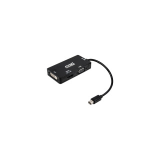 ADAPTADOR CONVERSOR MINI DISPLAYPORT M A VGA / DVI / HDMI H 0.15MT NANOCABLE NEGRO 10.16.3302-BK