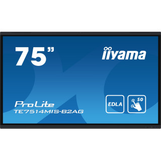 iiyama PROLITE TE7514MIS-B2AG Pantalla plana para señalización digital 190,5 cm (75") LCD Wifi 435 cd / m² 4K Ultra HD