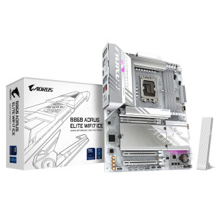 GIGABYTE B860 AORUS ELITE WIFI7 ICE Placa base - CPUs Intel Core Ultra, VRM de 14+1+2+1 fases, hasta 9200MHz DDR5,...