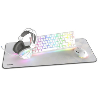 Krom NXKROMKLASS teclado Ratón incluido Juego USB QWERTY Inglés Blanco