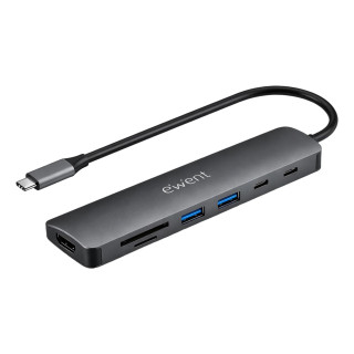 Ewent EW1152 base para portátil y replicador de puertos Alámbrico USB 3.2 Gen 1 (3.1 Gen 1) Type-C Gris