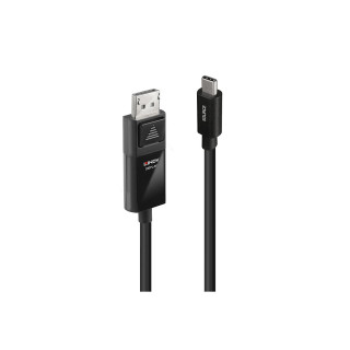 Lindy 43343 adaptador de cable de vídeo 3 m USB Tipo C DisplayPort Negro