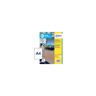 Avery AM001A4 etiqueta autoadhesiva Rectángulo Desmontable Transparente 10 pieza(s)