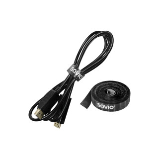 Savio OC-06 organizador de cables Universal Soporte para cables Negro