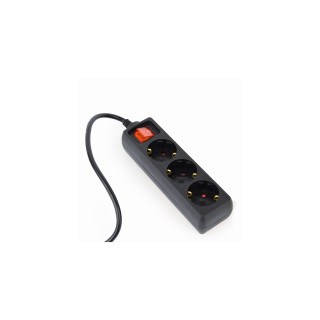 Gembird EG-PSU3-01 base múltiple 0,6 m 3 salidas AC Interior Negro