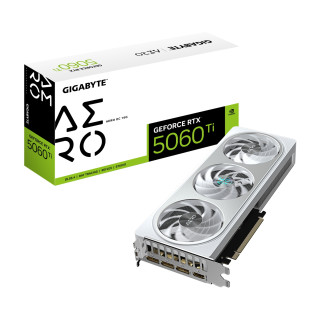 GIGABYTE GeForce RTX 5060 Ti AERO OC 16G Tarjeta Gráfica – 16 GB GDDR7, 128 bits, PCI-E 5.0, 2647MHz Frecuencia del...