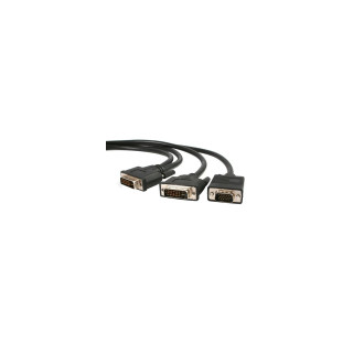StarTech.com Cable de 1,8m Multiplicador de Vídeo DVI-I Macho a DVI-D Macho + HD15 VGA Macho para Monitor - Splitter...