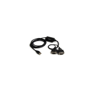 StarTech.com Cable USB a 2 Puertos Serie Serial RS232 DB9 Retención del Puerto de Asignación COM - 2.13m Negro
