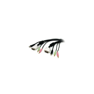 StarTech.com Cable KVM 4 en 1 de 1.8m con DVI USB Audio y Micrófono - negro