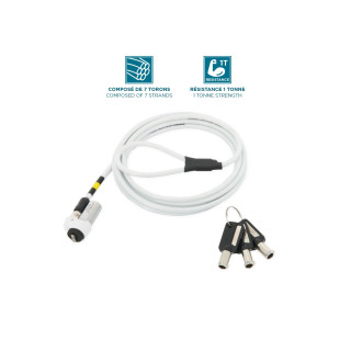 Mobilis 001329 cable antirrobo Blanco 1,8 m