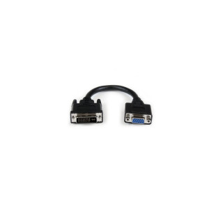 StarTech.com Adaptador Conversor de 20cm DVI-I a VGA - DVI-I Macho - HD15 Hembra - Cable Convertidor Negro