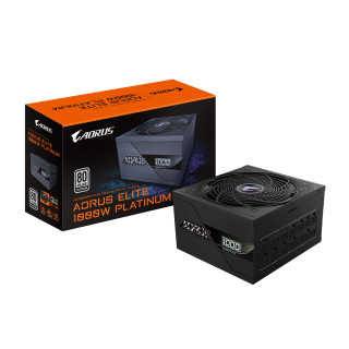 GIGABYTE AORUS ELITE P1000W ICE Fuente de Alimentación - PCIe 5.0, 80 PLUS Platinum, Diseño completamente modular,...