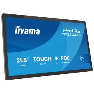 iiyama TW2223AS-B3P pantalla de señalización Panel plano interactivo 54,6 cm (21.5") Wifi 450 cd / m² Full HD Negro...