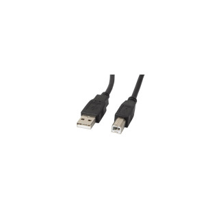 Lanberg CA-USBA-10CC-0005-BK cable USB 0,5 m USB 2.0 USB B Negro