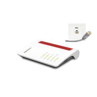 Box FRITZ! 7530 AX router inalámbrico Gigabit Ethernet Doble banda (2,4 GHz / 5 GHz) Gris, Rojo, Blanco