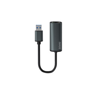 Savio AK-55 Adapter USB-A 3.1 GEN 1 do RJ-45 Gigabit Ethernet USB 3.2 Gen 1 (3.1 Gen 1) Type-A 1000 Mbit/s Negro