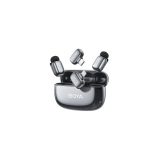 BOYA Mini 2 Microfono Inalambrico (2 TX+2 RX) Lightning y USB-C para iPhone, Android, Ultraligero, Cancelación de...