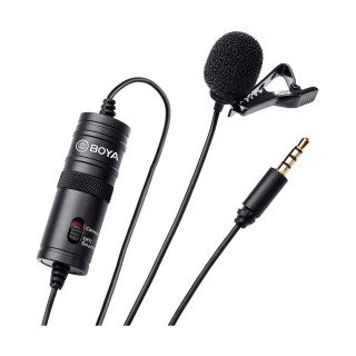BOYA by-M1 3,5 mm Micrófono lavalier Negro para Smartphone y cámara Canon o Nikon