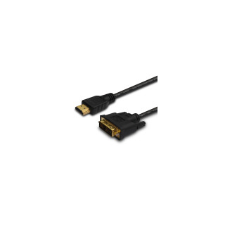 Savio CL-10 adaptador de cable de vídeo 1,5 m DVI HDMI tipo A (Estándar) Negro