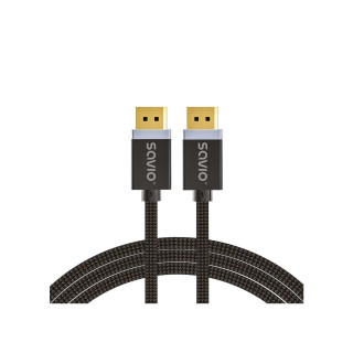 Savio DisplayPort cable 2 m Black CL-166 Negro