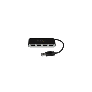 StarTech.com Concentrador Ladrón USB 2.0 de 4 Puertos con Cable Integrado - Hub Portátil USB 2.0