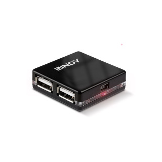 Lindy 42742 hub de interfaz 480 Mbit/s Negro