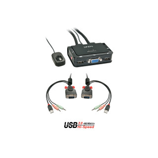 Lindy 42342 interruptor KVM Negro