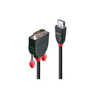 Lindy 41490 adaptador de cable de vídeo 1 m DVI-D DisplayPort Negro
