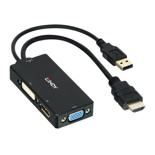 Lindy 38182 adaptador de cable de vídeo 0,15 m Negro
