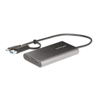 StarTech.com Adaptador USB-C a HDMI Doble - USB Tipo C a 2 Monitores HDMI - 4K 60Hz - Entrega de Alimentación PD de...