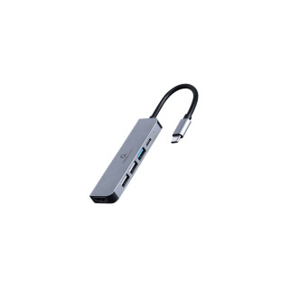 Gembird A-CM-COMBO5-03 base para portátil y replicador de puertos Alámbrico USB 3.2 Gen 1 (3.1 Gen 1) Type-C Plata