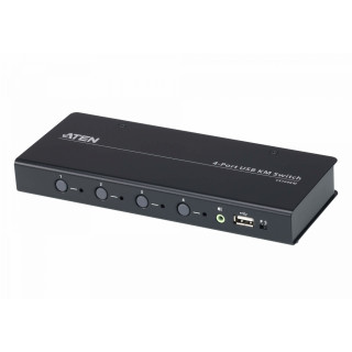 ATEN Switch KM USB de 4 puertos con Boundless Switching (cables incluidos)
