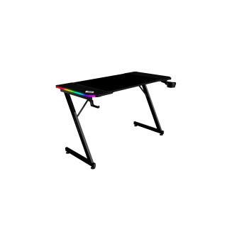 Mars Gaming MGD-X120RGB, Mesa Gaming Ergonómica, Iluminación ARGB con Mando, Fibra de Carbono, Alfombrilla XXL, Soporte