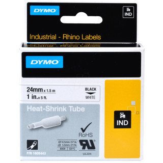 Cinta dymo etiquetas para tubos termorretractiles ind negro sobre amarillo multicolor 1805443