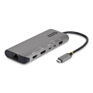 StarTech.com Adaptador Multipuertos USB4 para 2 Pantallas - Sin Controladores para macOS y Windows - PD de Carga de...
