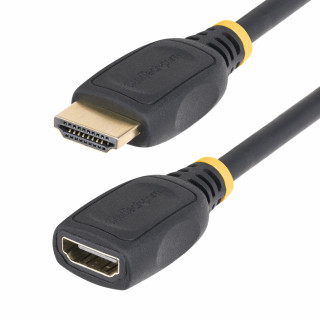 StarTech.com Cable HDMI 2.0 de Extensión Alargador de 18in (0,5m) - Cable HDMI de Alta Velocidad Ahorrador de Puertos -