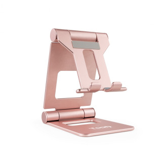 TooQ Soporte de sobremesa ajustable para teléfono / tablet hasta 10P Rosa Velvet