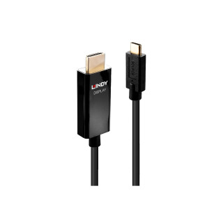 Lindy 43291 adaptador de cable de vídeo 1 m USB Tipo C HDMI tipo A (Estándar) Negro