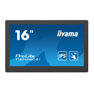 iiyama T1624MSC-B1 pantalla de señalización Panel plano interactivo 39,6 cm (15.6") IPS 450 cd / m² Full HD Negro...