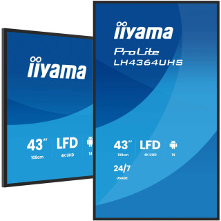 iiyama LH4364UHS-B1AG pantalla de señalización Pantalla plana para señalización digital 109,2 cm (43") LED Wifi 500 cd